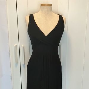 Floor Length Black Sleeveless Wrap Waist Dress by Ralph Lauren